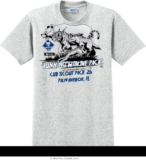 CUB SCOUT  PACK  26 Palm Harbor, FL RUNNING WITH THE PACK! T-shirt Design 