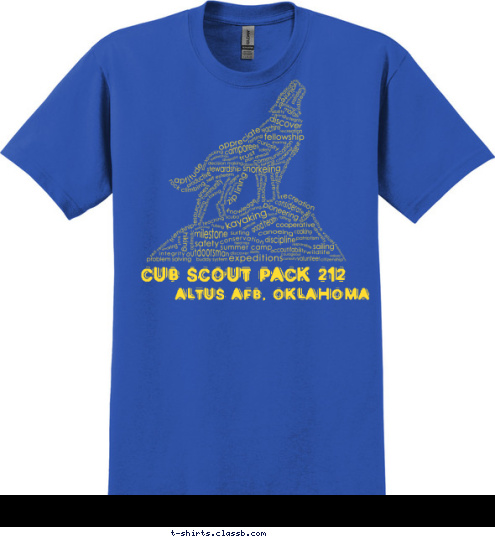 New Text    212
 CUB SCOUT PACK 212 ALTUS AFB, OKLAHOMA T-shirt Design 