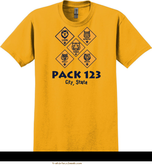 Your text here PACK 123 City, State T-shirt Design SP72