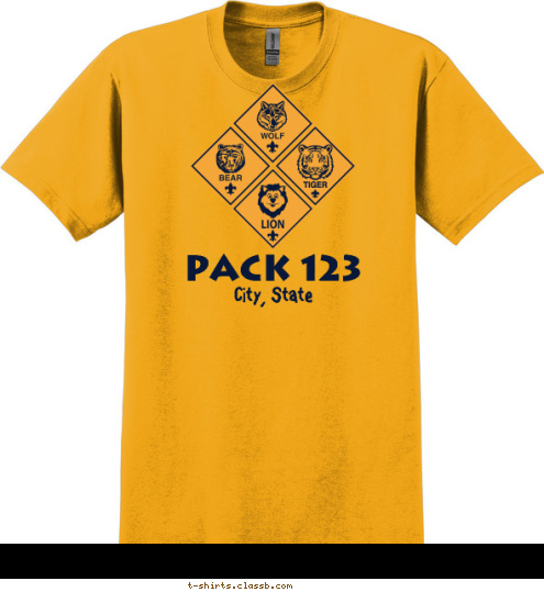 Your text here PACK 123 City, State T-shirt Design SP72