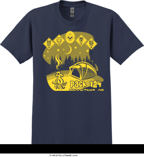 BROOKINGS, OR Pack 124 T-shirt Design 