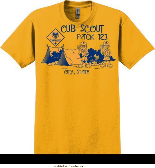 PACK 123 CITY, STATE
 CUB SCOUT T-shirt Design SP2538