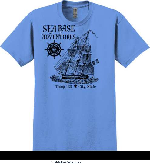 Troop 123      Anytown, USA BAHAMAS BASE SEA T-shirt Design SP609