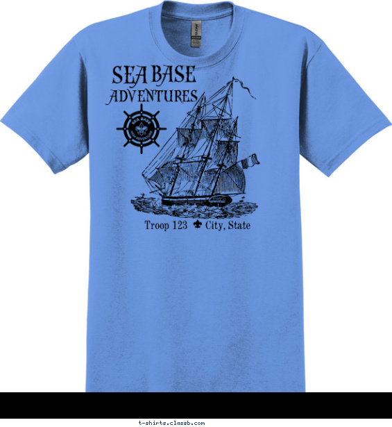 Sea Base Clipper Ship T-shirt Design