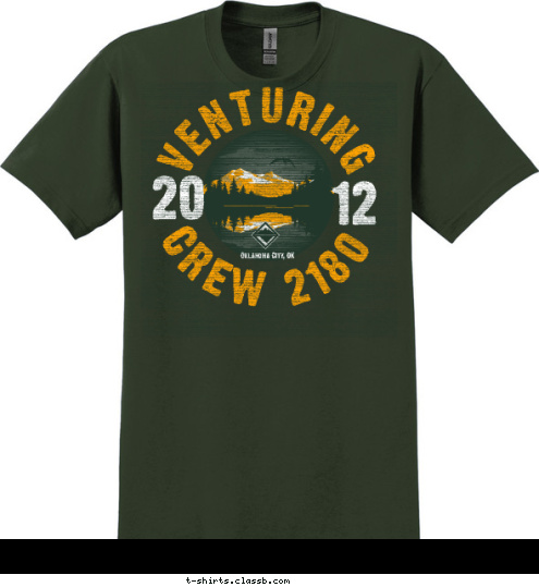 Oklahoma City, OK VENTURING 12 20 CREW 2180 T-shirt Design 