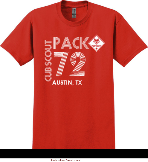 PACK 72 AUSTIN, TX
 CUB SCOUT
 T-shirt Design 