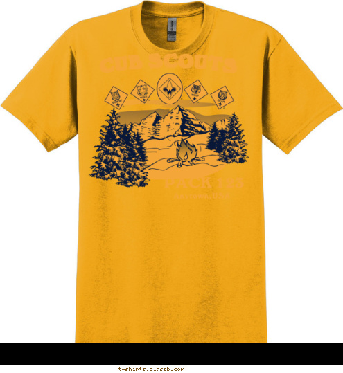 PACK 123 Anytown, USA CUB SCOUTS T-shirt Design 