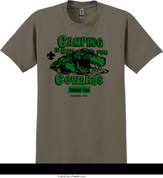 Camping Is Not For Cowards Alligator T-shirt Design