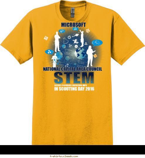 MICROSOFT NATIONAL CAPITAL AREA COUNCIL IN SCOUTING DAY 2016 SCIENCE-TECHNOLOGY-ENGINEERING-MATH T-shirt Design 