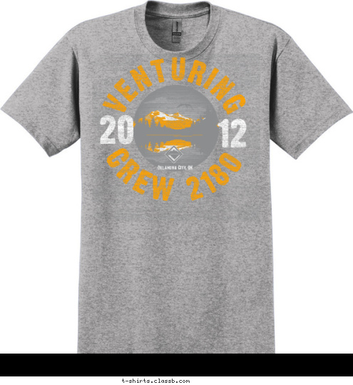 Oklahoma City, OK VENTURING 12 20 CREW 2180 T-shirt Design 