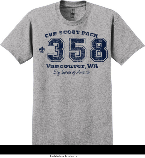 358 Vancouver, WA CUB SCOUT PACK Boy Scouts of America T-shirt Design 