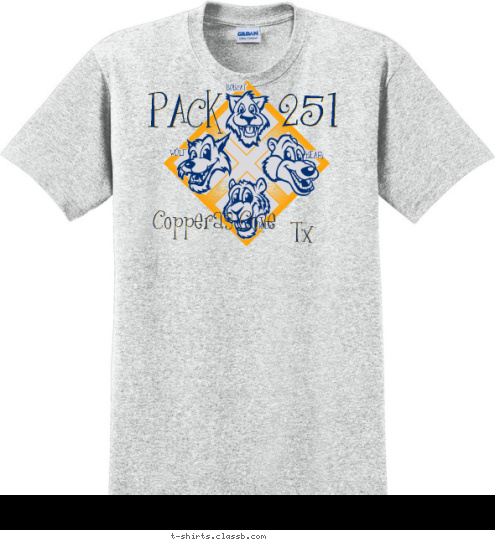 TX Copperas Cove 251 PACK TIGER WOLF BEAR BOBCAT T-shirt Design 