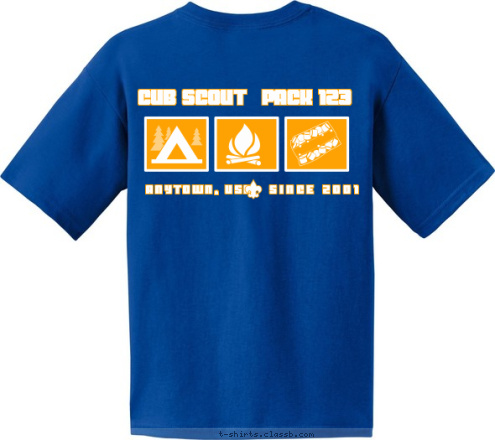 Cub Scout Pack 192
Brentwood, NH SINCE 2001 ANYTOWN, USA PACK 123 CUB SCOUT T-shirt Design 