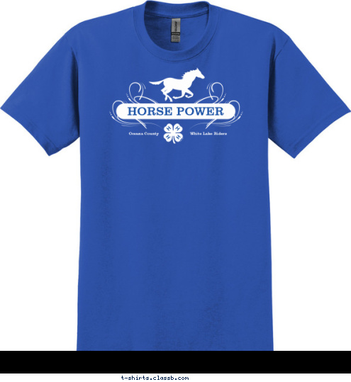 White Lake Riders Oceana County HORSE POWER T-shirt Design 