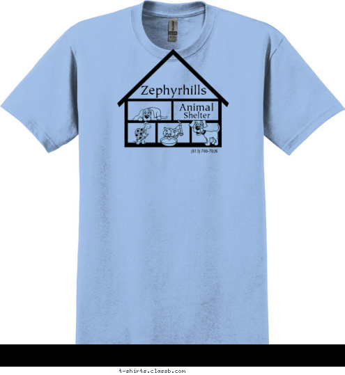 (813) 788-7026 Shelter Animal Zephyrhills T-shirt Design sp688