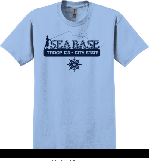 Your text here! ANYTOWN, USA TROOP 123 SEA BASE T-shirt Design SP6653