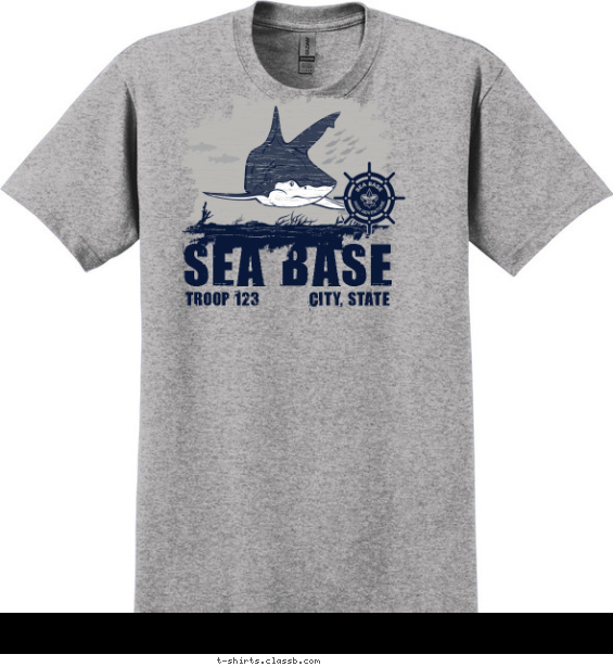 Sea Base Underwater Shark T-shirt Design
