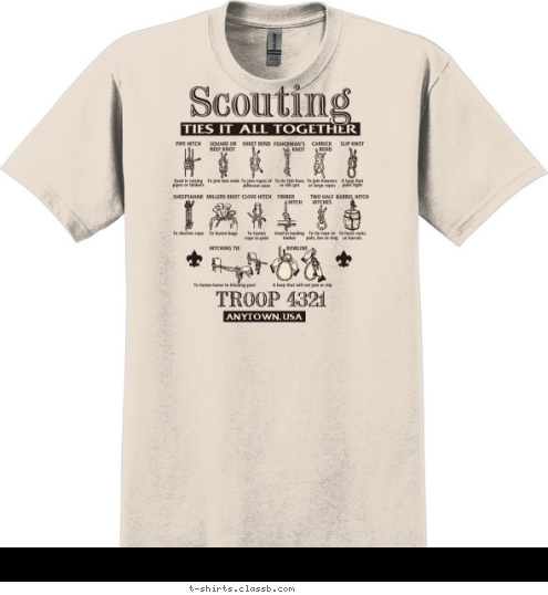 TROOP 4321 ANYTOWN, USA T-shirt Design 