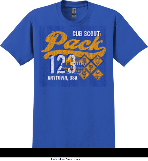 123 ANYTOWN, USA CUB SCOUT T-shirt Design 