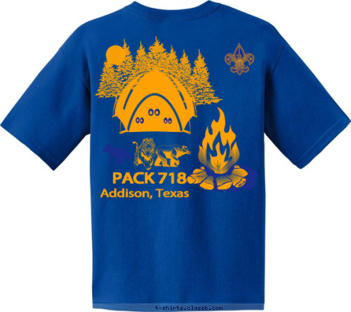 ADDISON, TEXAS PACK 718 Addison, Texas PACK 718 T-shirt Design 