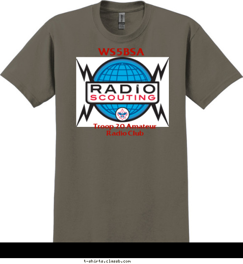 HF, VHF, UHF Troop 20 Amateur
Radio Club WS5BSA
 T-shirt Design 