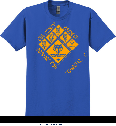 Oceanside, CA. Beaverton 605 Pack Scout Cub T-shirt Design 