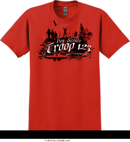 Troop 123 ANYTOWN, USA Boy Scouts T-shirt Design 