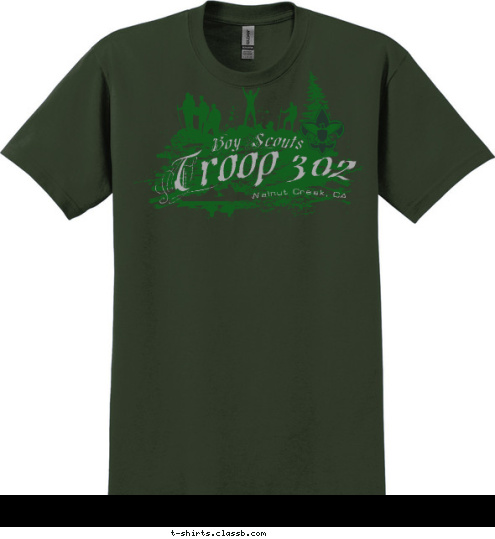 Troop 302 Walnut Creek, CA Boy Scouts T-shirt Design 