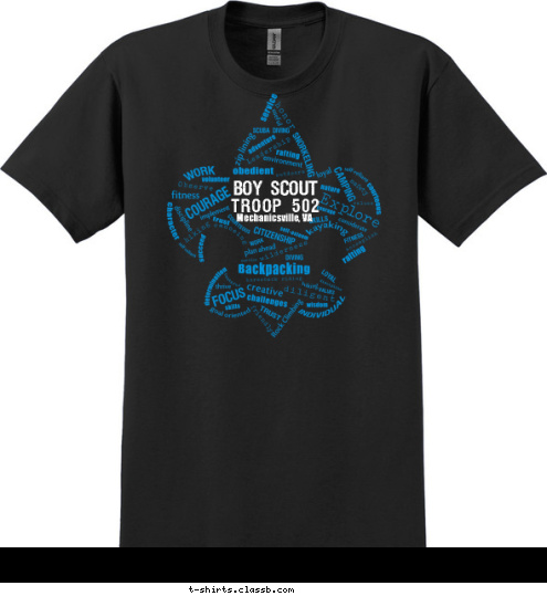 TROOP 502 Mechanicsville, VA BOY SCOUT T-shirt Design 