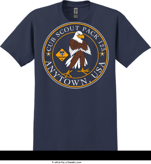 ANYTOWN, USA CUB SCOUT PACK 123 T-shirt Design 