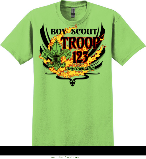 Anytown, USA TROOP
123 Boy Scout T-shirt Design 