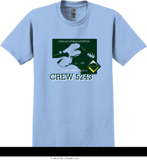 CREW 5243 ATLANTA AREA COUNCIL LIVING SCOUTING'S ADVENTURE T-shirt Design 