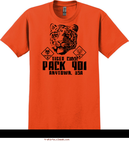 ANYTOWN, USA TIGER CUBS! PACK 901 T-shirt Design 