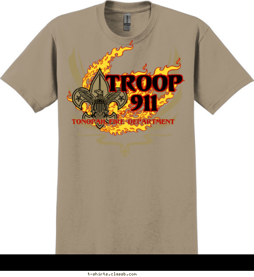 Boy Scout Tonopah Fire Department TROOP
911 T-shirt Design 