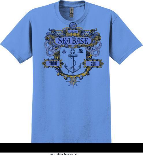 205 TROOP Base Sea Florida T-shirt Design 