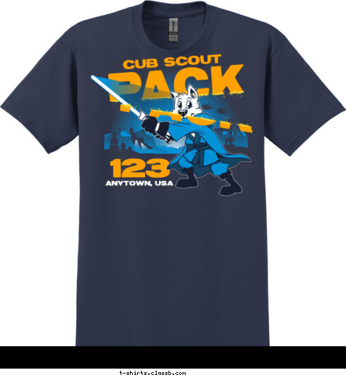 ANYTOWN, USA CUB SCOUT 123 T-shirt Design 