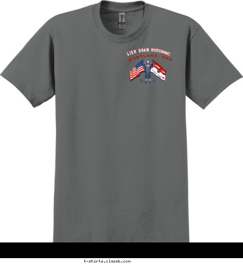 New Text LIEN DOAN POTOMAC TROOP 1794 LIEN DOAN POTOMAC MARYLAND, USA EST. 1994 MD SILVER SPRING, TROOP 1794 T-shirt Design 