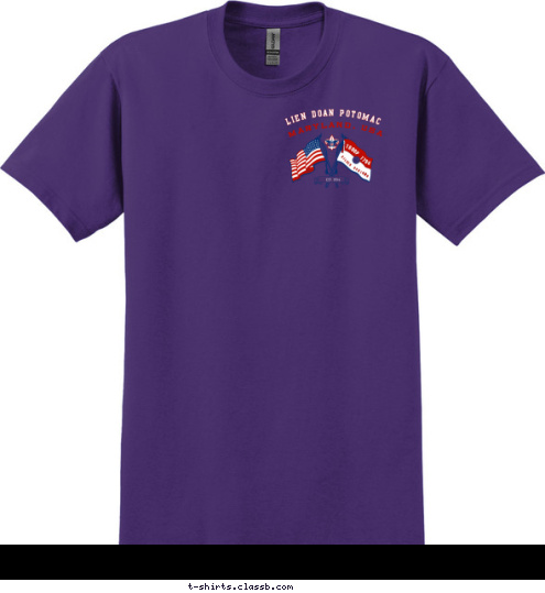 TROOP 1794 LIEN DOAN POTOMAC MARYLAND, USA EST. 1994 MD SILVER SPRING, TROOP 1794 T-shirt Design 