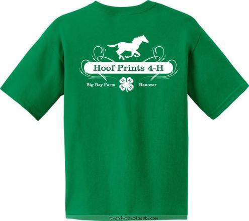 Hanover Big Bay Farm Hoof Prints 4-H  T-shirt Design Hoof Prints 4-H Club