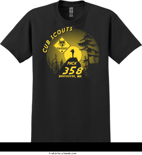 PACK 358
 Vancouver, WA CUB SCOUTS T-shirt Design 