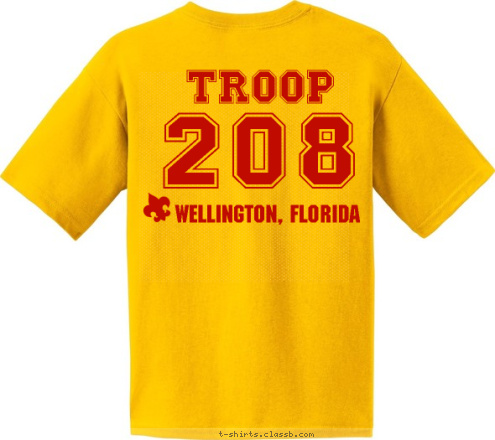 Wellington, Florida 208 TROOP T-shirt Design 