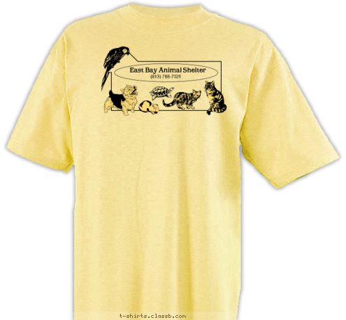 (813) 788-7026 (813) 788-7026 East Bay Animal Shelter T-shirt Design sp692