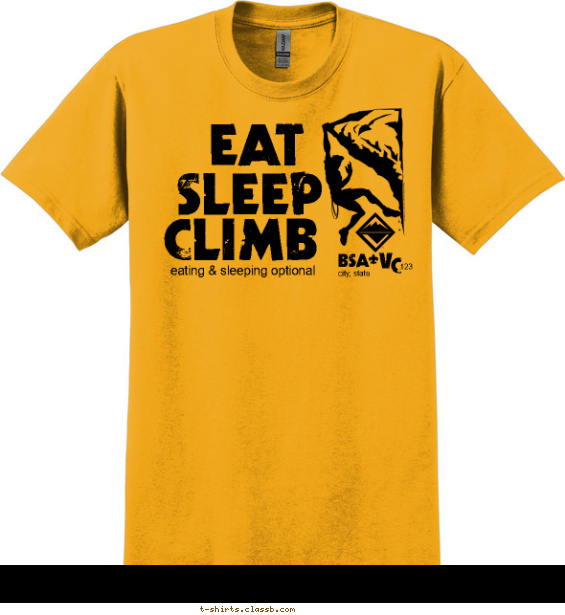 BSA Eat, Sleep, Climb Shirt T-shirt Design