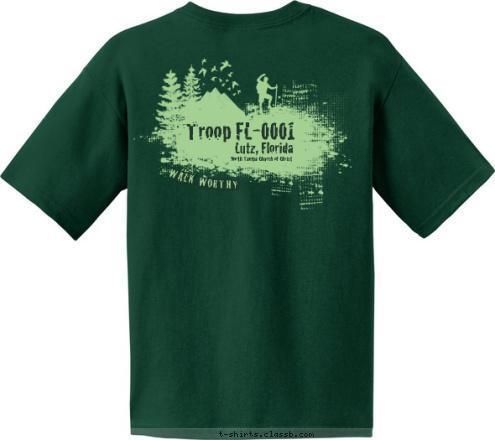 WALK WORTHY North Tampa Church of Christ Lutz, Florida Troop FL-0001 T-shirt Design 