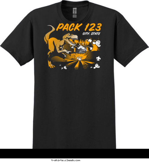 Your text here PACK 123 CITY, STATE T-shirt Design SP97
