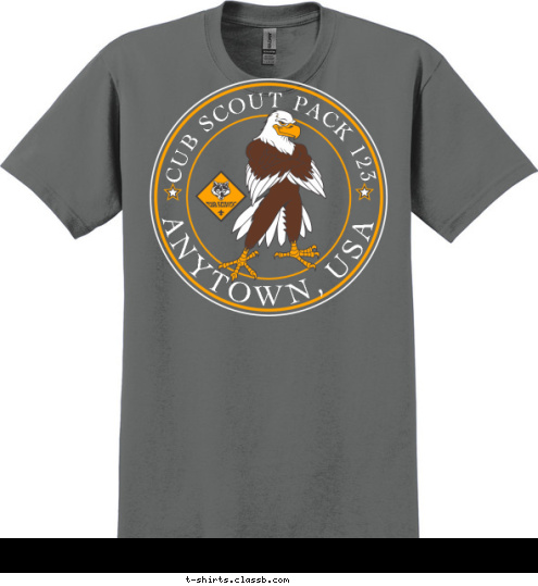 ANYTOWN, USA CUB SCOUT PACK 123 T-shirt Design 