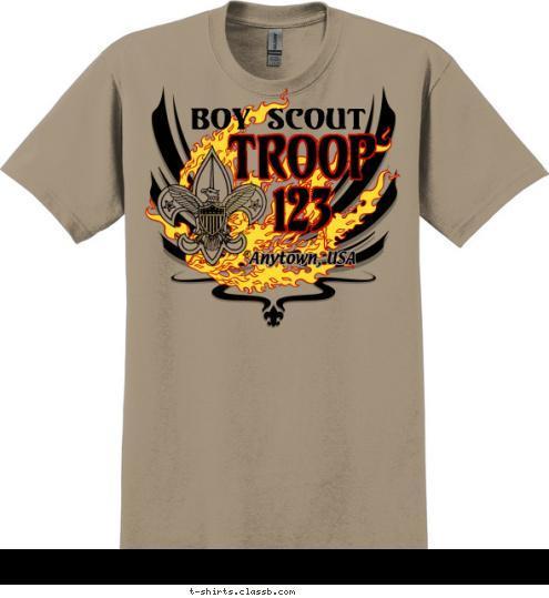 Anytown, USA TROOP
123 Boy Scout T-shirt Design 