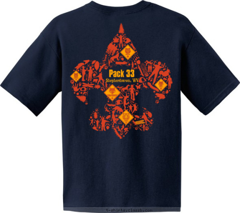 Pack 33
Shepherdstown, WV Pack 33 Shepherdstown, Shepherdstown, WV CUB SCOUT 33 WV T-shirt Design 