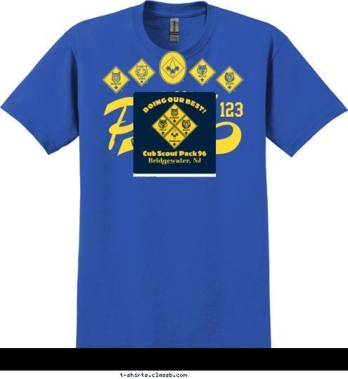 New Text CITY, STATE 123 CUB SCOUT T-shirt Design 
