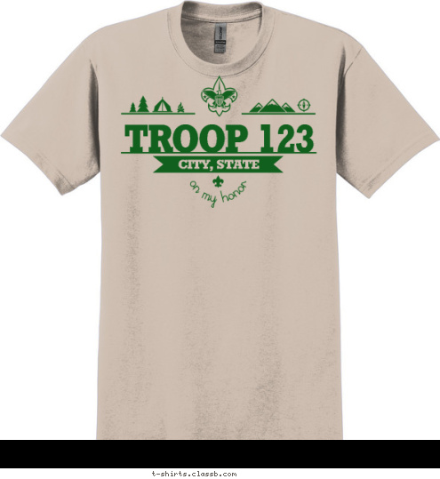 Your text here CITY, STATE TROOP 123 T-shirt Design SP6735